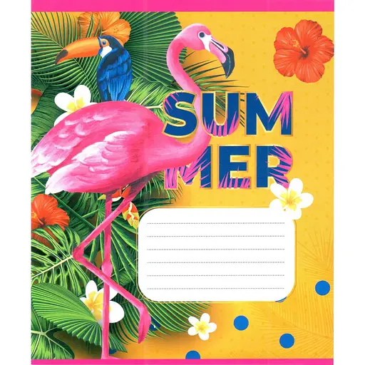 Зошит учнівський "Рожевий фламінго" Leader 012-500059K-5 в клітинку, 12 аркушів (959050) - фото 1