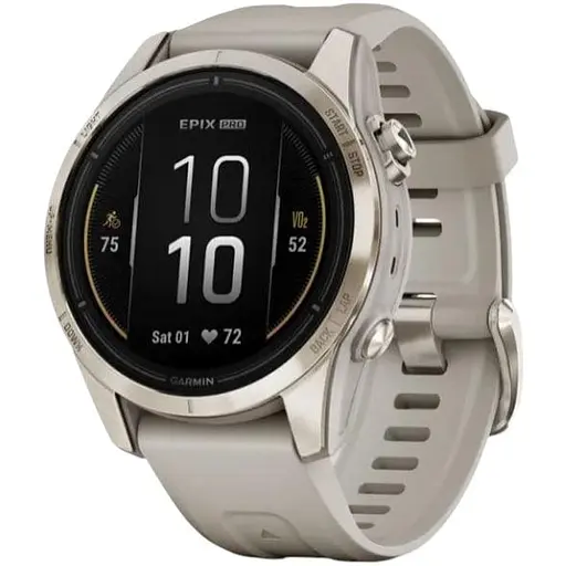 Смарт-часы Garmin Epix Pro Gen 2 Sapphire 42 mm Soft Gold w. Light S. Band (010-02802-10/11)