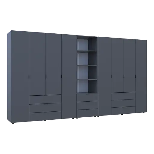 Шкаф для одежды Doros Гелар Графит 4+4ДСП с пеналом 370х49.5х203.4 (42005173) - фото 6