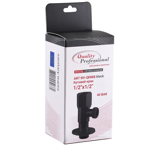 Кран кульовий кутовий Q Professional 1/2″X1/2″ NV-QP888 Black 000025136 - фото 4