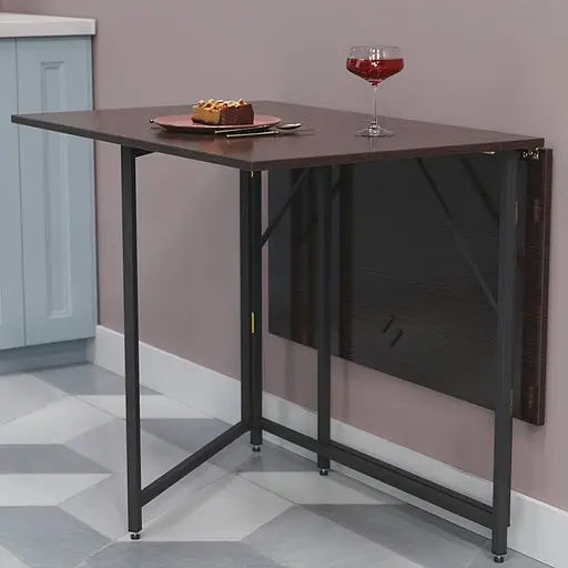 Стіл трансформер книжка Вуді Ferrum-decor 75x130x90 Чорний метал ДСП Венге Магія 16 мм (FRD-106745)