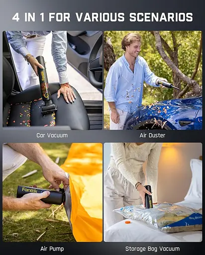 Автомобильный пылесос Fanttik Slim V8 Apex, портативный мини-бесшнурный ручной пылесос 4-в-1 с всасыванием 19000pa - фото 6
