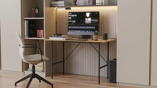 Стіл письмовий Line Тайм Ferrum-decor 750x1000x500 Чорний метал ДСП Дуб Артізан 16 мм (FRD-104869) - фото 2