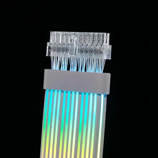 Кабель для ПК Qube RGB 24 pin Female to Male, White - фото 4