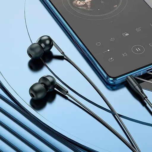 Дротові навушники Hoco M124 Wide universal earphones with microphone, 3.5mm, 1.2m, black - фото 5