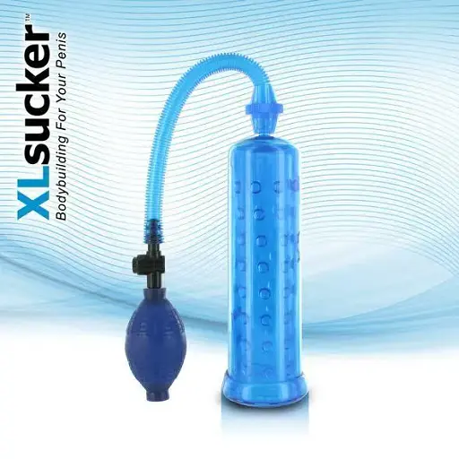 Вакуумна помпа XLsucker Penis Pump Blue для члена длина до 18 см диаметр до 4 см - фото 4