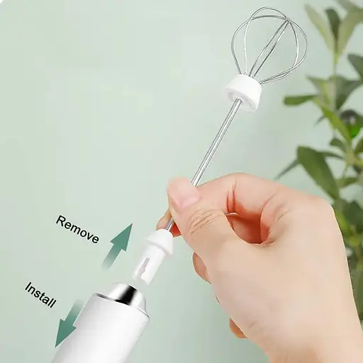 Электрический венчик для взбивания яиц с радиоуправлением, вспенитель молока, перезаряжаемый миксер с 3 скоростями и 2 съемным. - фото 5