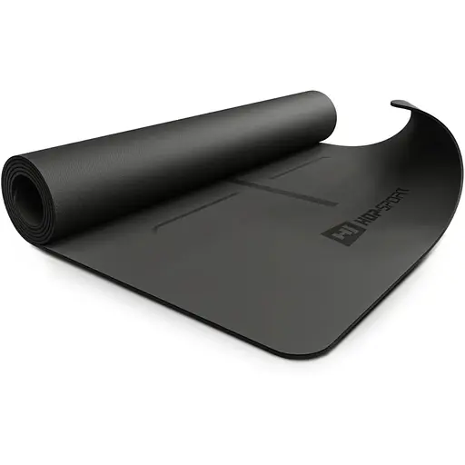 Йога-мат Hop-Sport PU 0,5см 183 x 68см HS-P005GM черный - фото 4