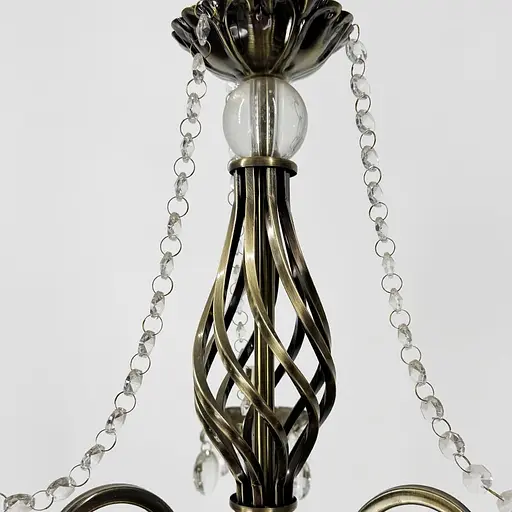 Класична люстра-підсвічник на 3 лампи у бронзовому корпусі Ø 50 см | Арт. 6071/3 AB | Line F - фото 3