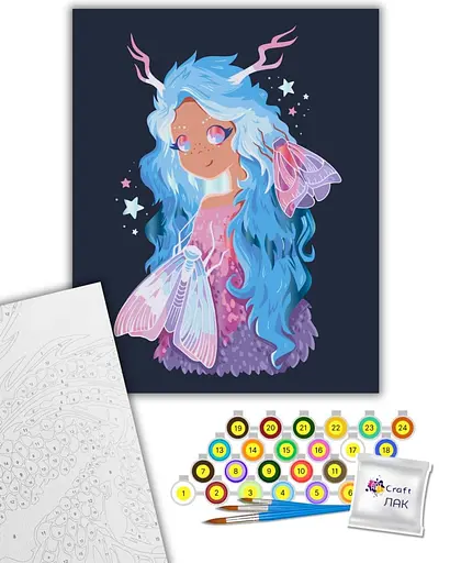 Набір для розпису ArtCraft Неонова фея з металізованими фарбами 40 x 50 см (16119-AC) - фото 2