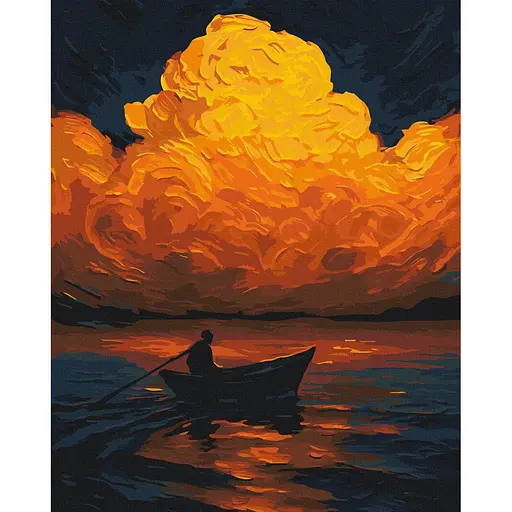 Картина по номерам на подрамнике Brushme Тишина горящего заката Oleg Loburak