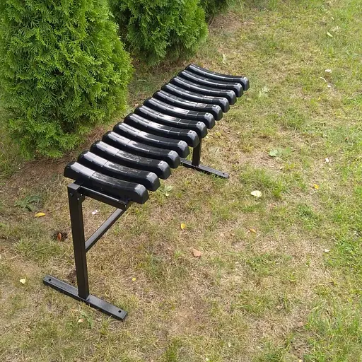 Скамья на кладбище Chomik Twist складная с основой черный - фото 10