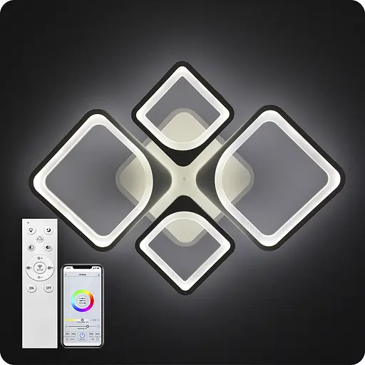 Люстра светодиодная 517 Light 3color с пультом 120Вт Белый (01672) - фото 8