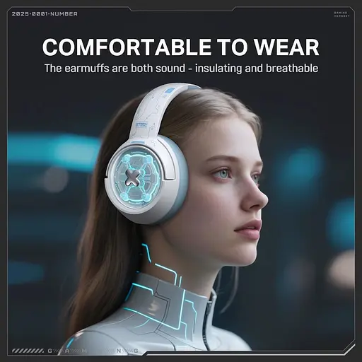 Ігрова гарнітура Onikuma GT802 бездротова з підсвіткою білий - фото 2