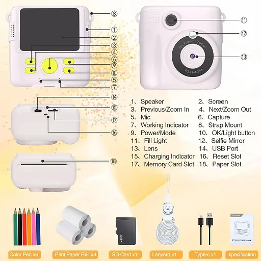Камера мгновенной печати для детей 6-12 лет - фото 8