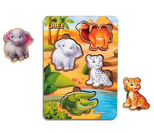 Вкладиші "Тварини Африки - 2" (фон із підказкою), 16*12*0,6см