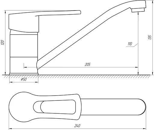 Смеситель для кухни Domino Sirius DSV-203 Хром - фото 4