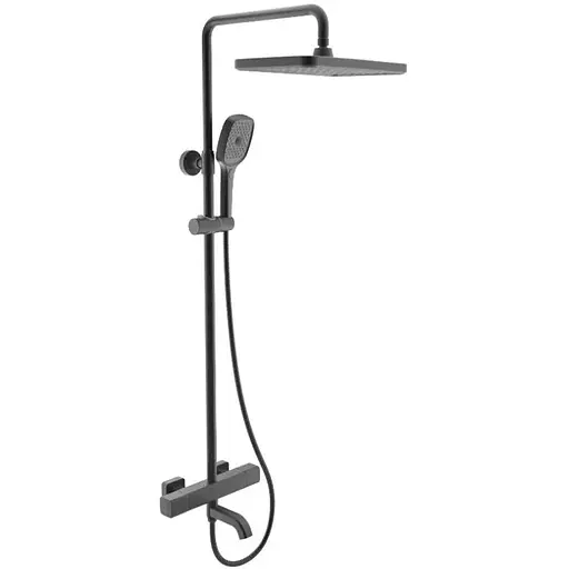 Душова система Gappo з термостатом 3-функціональна лійка, чорний G24791-6, Чорний матовий - фото 1
