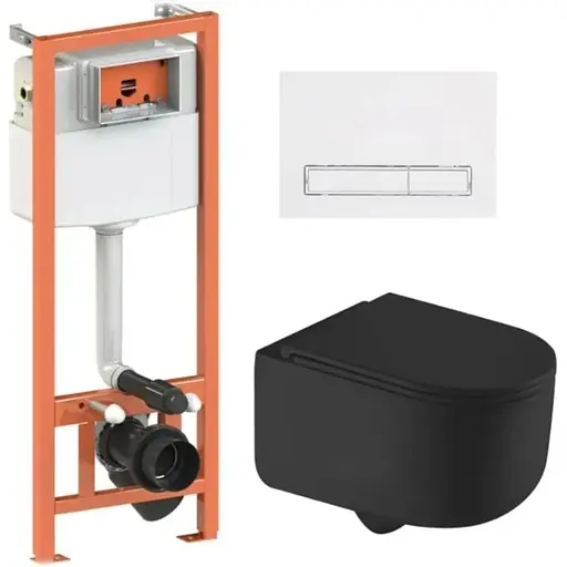 Набір Q-tap Nest 4 в 1 підвісний унітаз Taurus Ultra Quiet 490x360x380 + комплект інсталяції QT2433084EUQMB46181 - фото 1