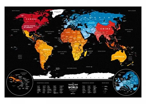 Скретч карта мира 1DEA.me Travel Map Weekend Black World (silver) (англ.) (13073) - фото 4