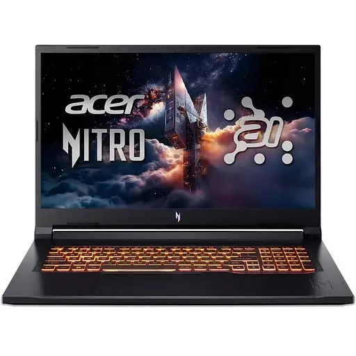 Игровой ноутбук ACER Nitro V17 AI ANV17-41-R01H, (NH.QZKEX.004), AMD Ryzen 7260 до 5.1 ГГц, 17.3-дюймовый Full HD, 32 ГБ, SSD 1 ТБ, NVIDIA GeForce RTX