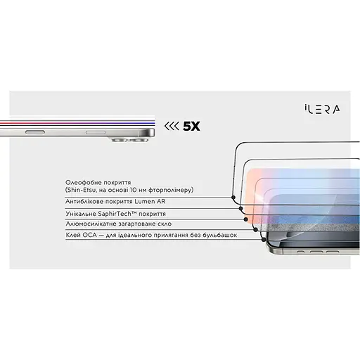 Захисне скло iLera Sapphire Ultra + для Apple iPhone 17 Pro Max (ILSPDLPL17PrMx) [144400] - фото 4