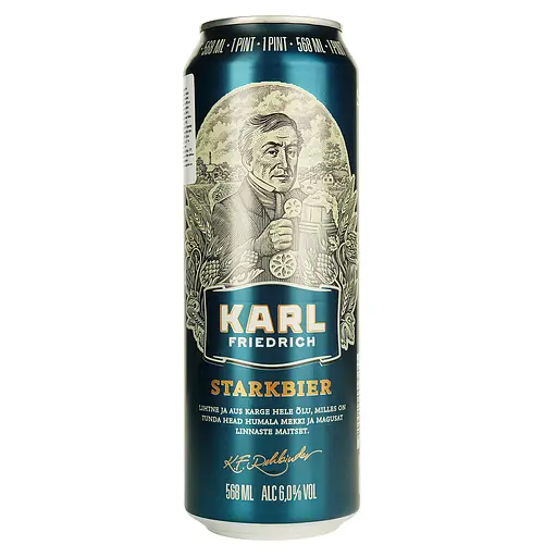 Пиво Karl Friedrich Starkbier светлое фильтрованное 6% 0.568 л