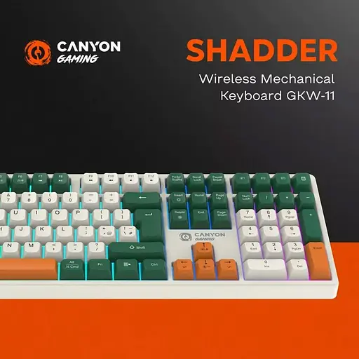 Клавіатура Canyon keyboard Shadder GKW-11 Mech RGB UK/US Wireless White (CND-SKBW11) - фото 13