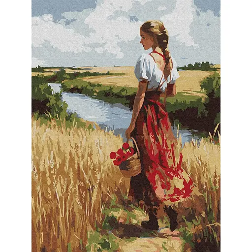 Набір для розпису по номерах Українка та лани, 30x40 см, КНО8486