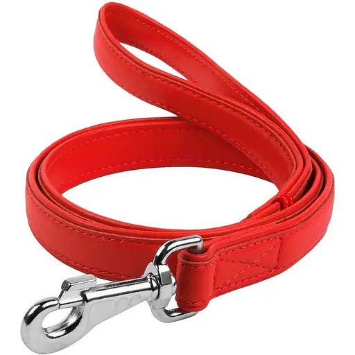 Повідець для собак Waudog Glamour шкіряний, червоний