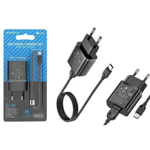 Сетевое зарядное устройство Borofone BA52A Type-C - фото 2