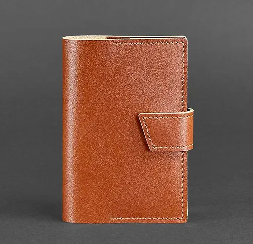 Шкіряна обкладинка для паспорта 4.0 світло-коричнева - фото 6