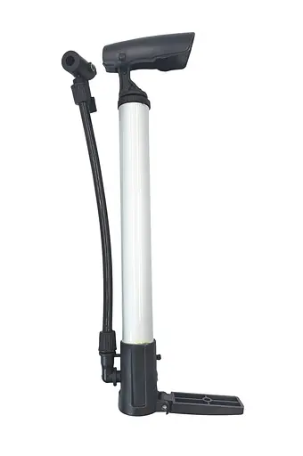 Насос велосипедный с подножкой пластиково-алюминиевый 315х35 мм серебристый (G0002000)
