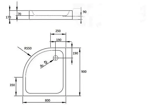Душовий піддон Radaway Siros E 80 x 90 Compact SBE9817-1R - фото 2