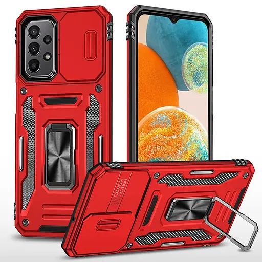 Ударостійкий чохол Camshield Army Ring для Samsung Galaxy A13 4G / A04s Червоний / Red