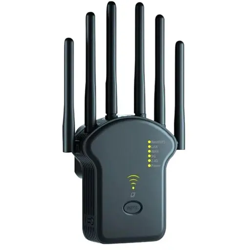 Бездротовий ретранслятор WiFi AC1200M Dual Band Range Extender (6 антен, WPS) Black