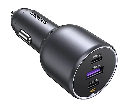 Автозарядка UGREEN EC705 130 W 3xUSB (2xUSB-C+USB-A) черная - фото 1
