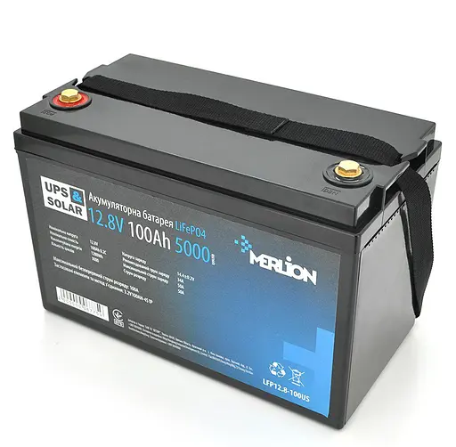 Аккумуляторная батарея LiFePO4 Merlion LFP12100US 12.8V 100Ah, BMS 4S100A
