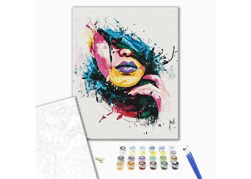 Розмальовка за номерами Brushme Дівчина у фарбах (40х50) (BS51376) - фото 2