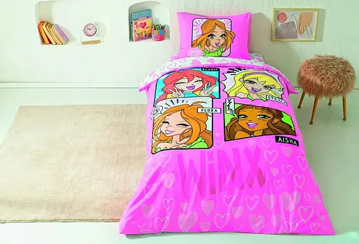 Підлітковий комплект Disney Winx Girls Club Ранфорс / простирадло на резинці Tac pbe0051153 - фото 1