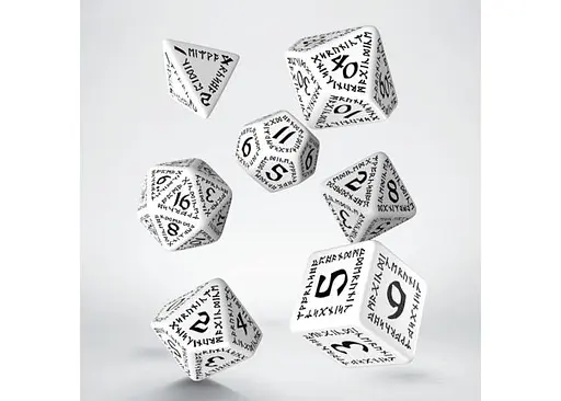 Набор кубиков Runic White & black Dice Set , 7 шт. (SRUN02) - фото 2