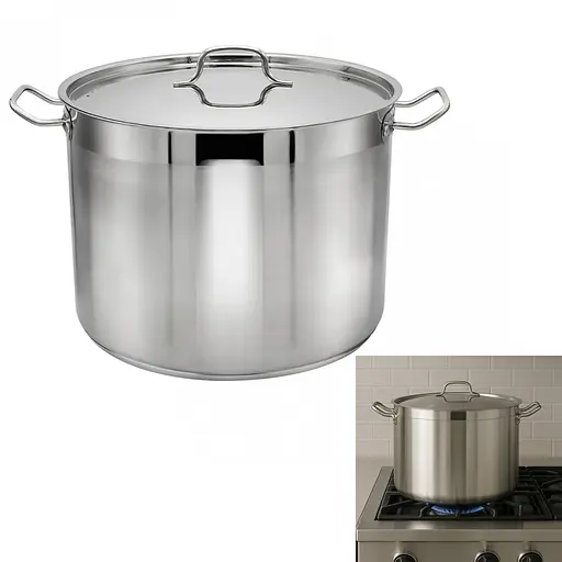 Кастрюля из нержавеющей стали с крышкой 13 л Zauberg Серый 88176 - фото 2