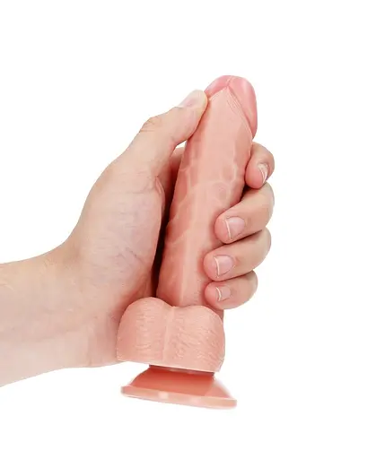 Фалоімітатор RealRock Curved Realistic, 17 см (бежевий) - фото 6