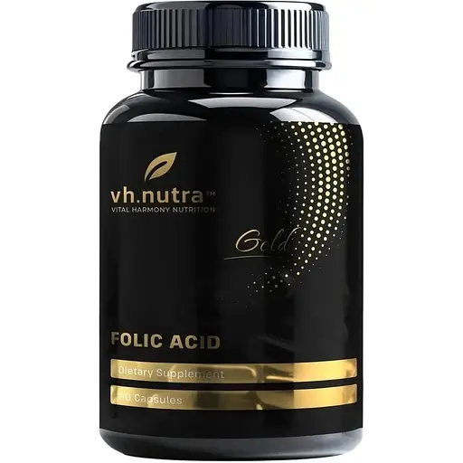 Витамин В9 VitalHarmony Gold Folic Acid 90 капсул для поддержки сердца - фото 1