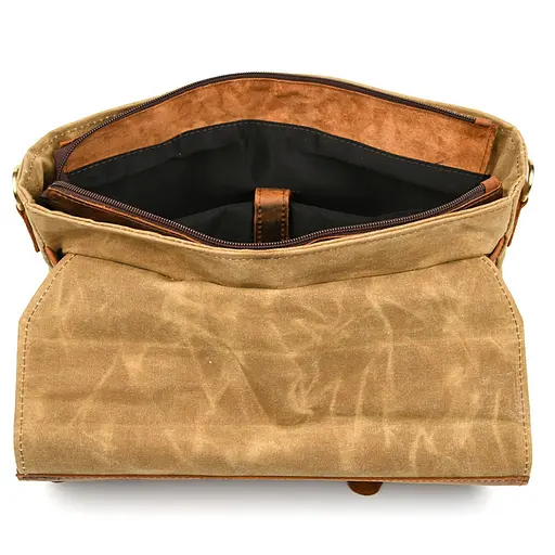 Чоловічий портфель з канвасу та шкіри наппа TARWA 36х27х10 см sum0028420 - фото 8