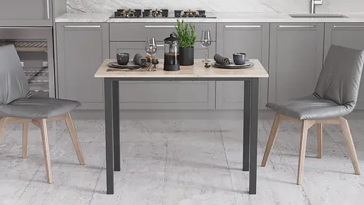 Стол универсальный Knap Ferrum-decor 750x1400x600 Черный металл ДСП Дуб Сан-Марино 16 мм (FRD-106355) - фото 2