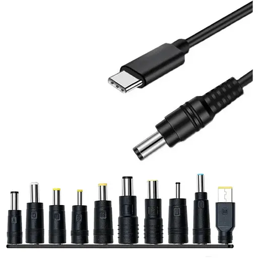 Кабель для зарядки ноутбука USB type C DC 65W с набором переходников