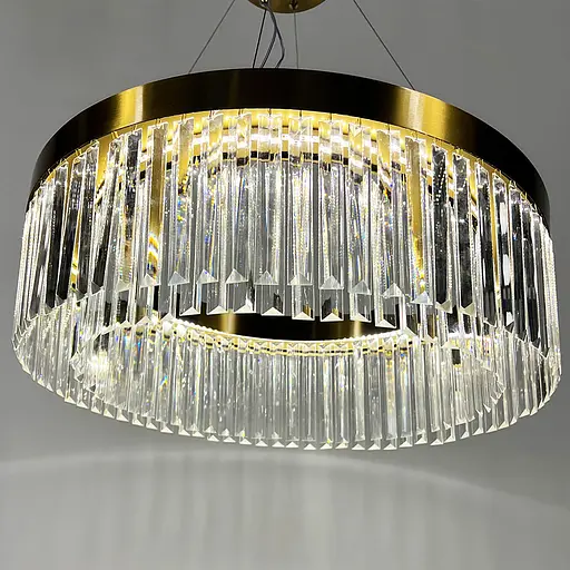 Люстра у латунному кільцевому корпусі з кришталем Ø 60 см | Line F | Арт. MJ310-600 AB - фото 6