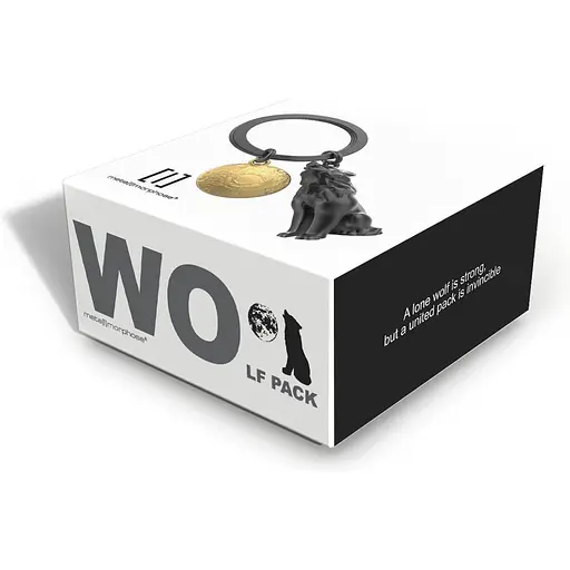 Брелок Metalmorphose Matt bullet plated wolf with pearl gold plated Moon (8000021004149) - фото 2