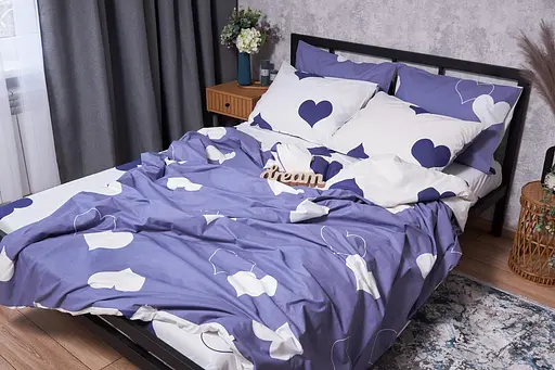 Підковдра Moon&Star Бязь Gold Люкс Royal Blue Полуторна Євро 160x220 см - фото 3